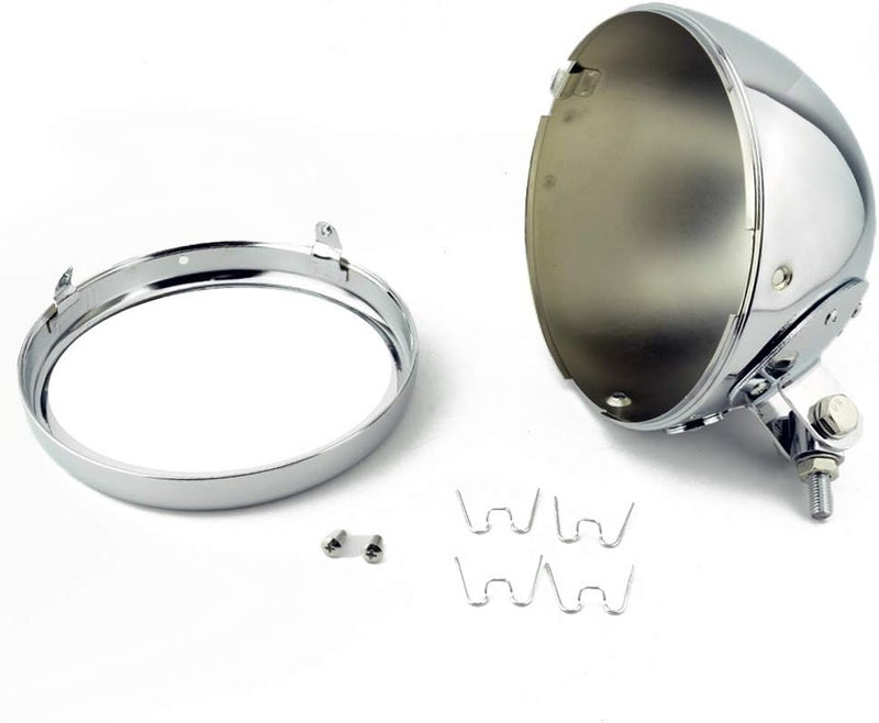 Boldness Motorcycle Universal 7" Headlight Housing Shell Lamp Bucket Bottom Mount Bucket LED Chrome Fits for Harley - Image 3